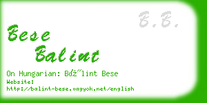 bese balint business card